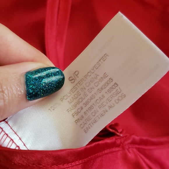 Silky Satin Red Lingerie Slip Empire Waist Sweetheart Dress Chemise Nightgown - Picture 6 of 13